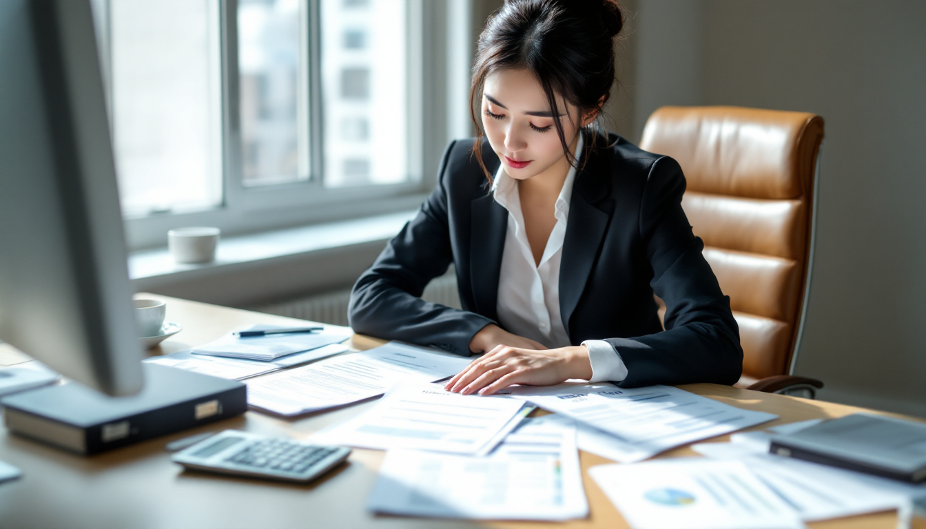 리밸런싱 비용과 세금을 분석하는 한국인 여성 투자자