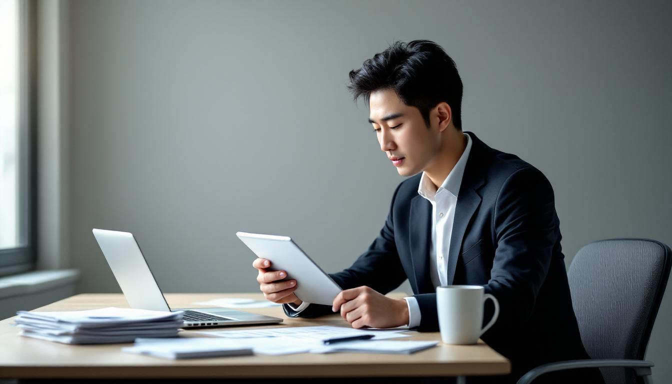 완전 분석 체크리스트를 점검하는 한국인 금융 전문가