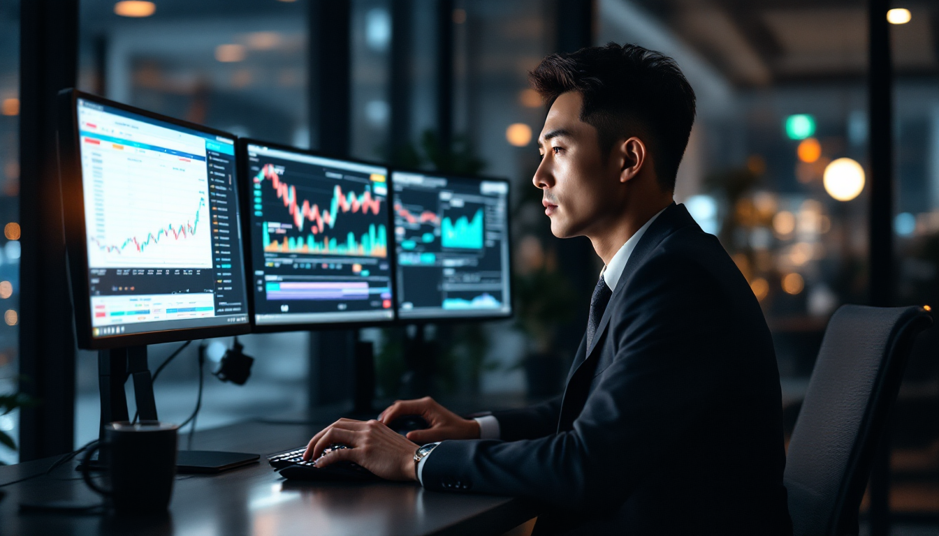 ETF 투자 포트폴리오를 분석하고 있는 한국인 투자자의 모습