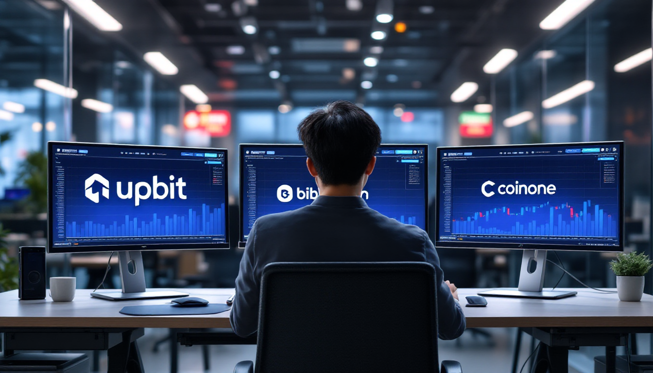 업비트, 빗썸, 코인원 등 국내 주요 암호화폐 거래소 화면