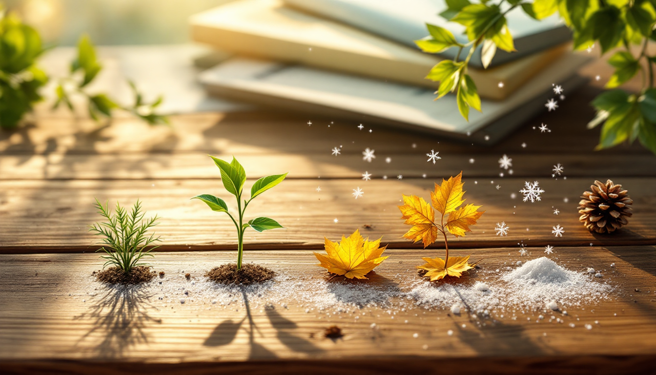 사계절을 상징하는 올웨더 투자 철학을 나타내는 이미지