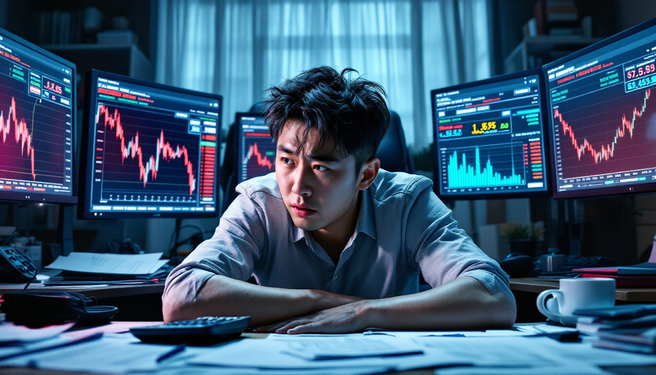 레버리지 투자로 큰 손실을 본 개인투자자의 모습