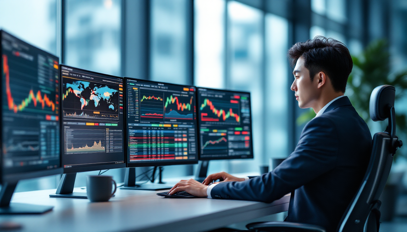 글로벌 분산 투자를 위해 여러 지역과 섹터를 분석하는 한국인 투자자