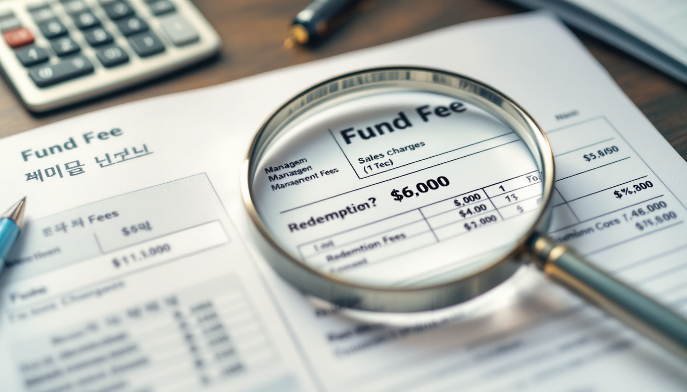 펀드 수수료 구조를 자세히 살펴보는 모습