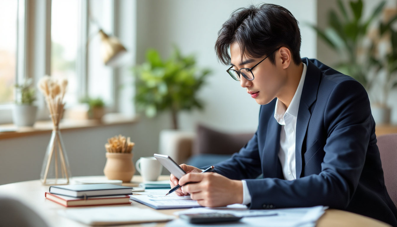 체계적으로 투자 체크리스트를 확인하는 직장인