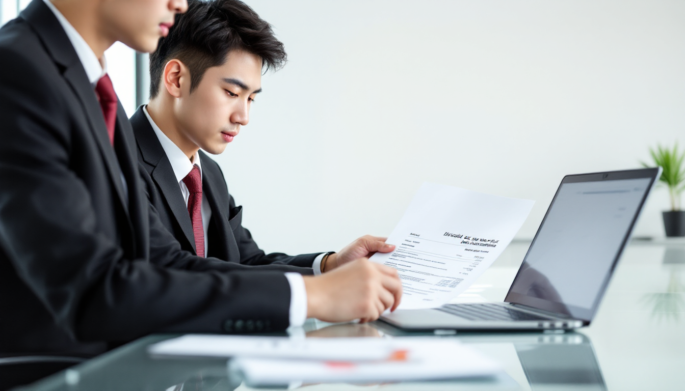 배당소득세와 양도소득세 관련 서류를 검토하는 젊은 투자자