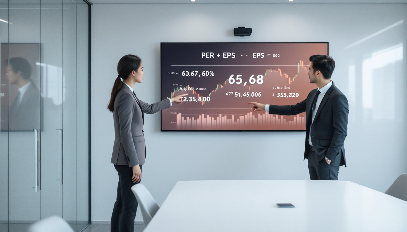 PER과 EPS 지표를 설명하는 금융 분석가