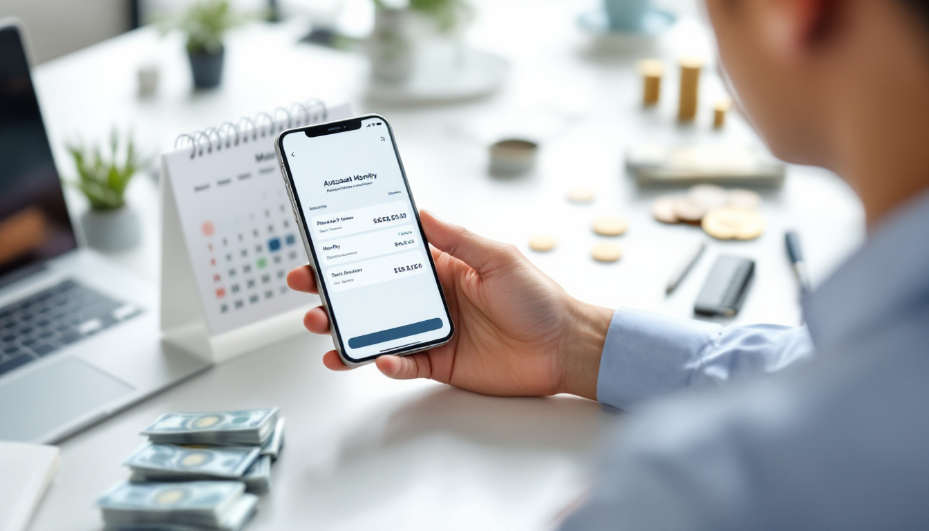 적립식 펀드 투자를 설정하는 직장인
