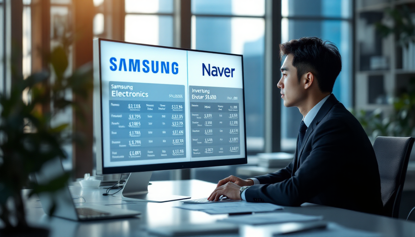 삼성전자와 네이버의 투자 지표를 비교하는 모습