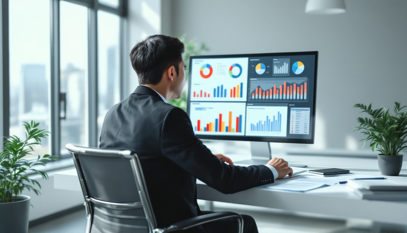 자산 배분 전략을 분석하고 있는 한국인 직장인