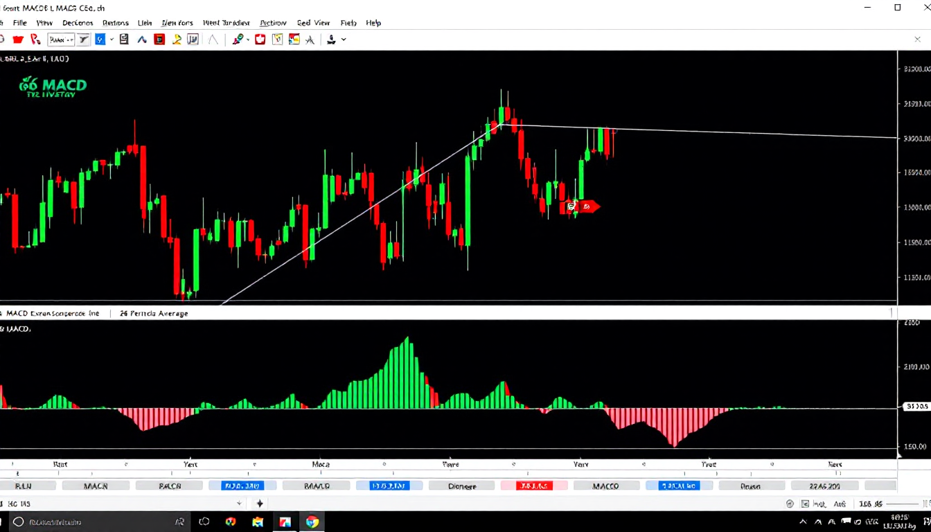 MACD 지표와 히스토그램이 표시된 차트 분석 화면