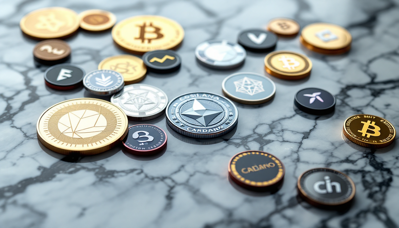 다양한 알트코인들이 카테고리별로 정리된 모습