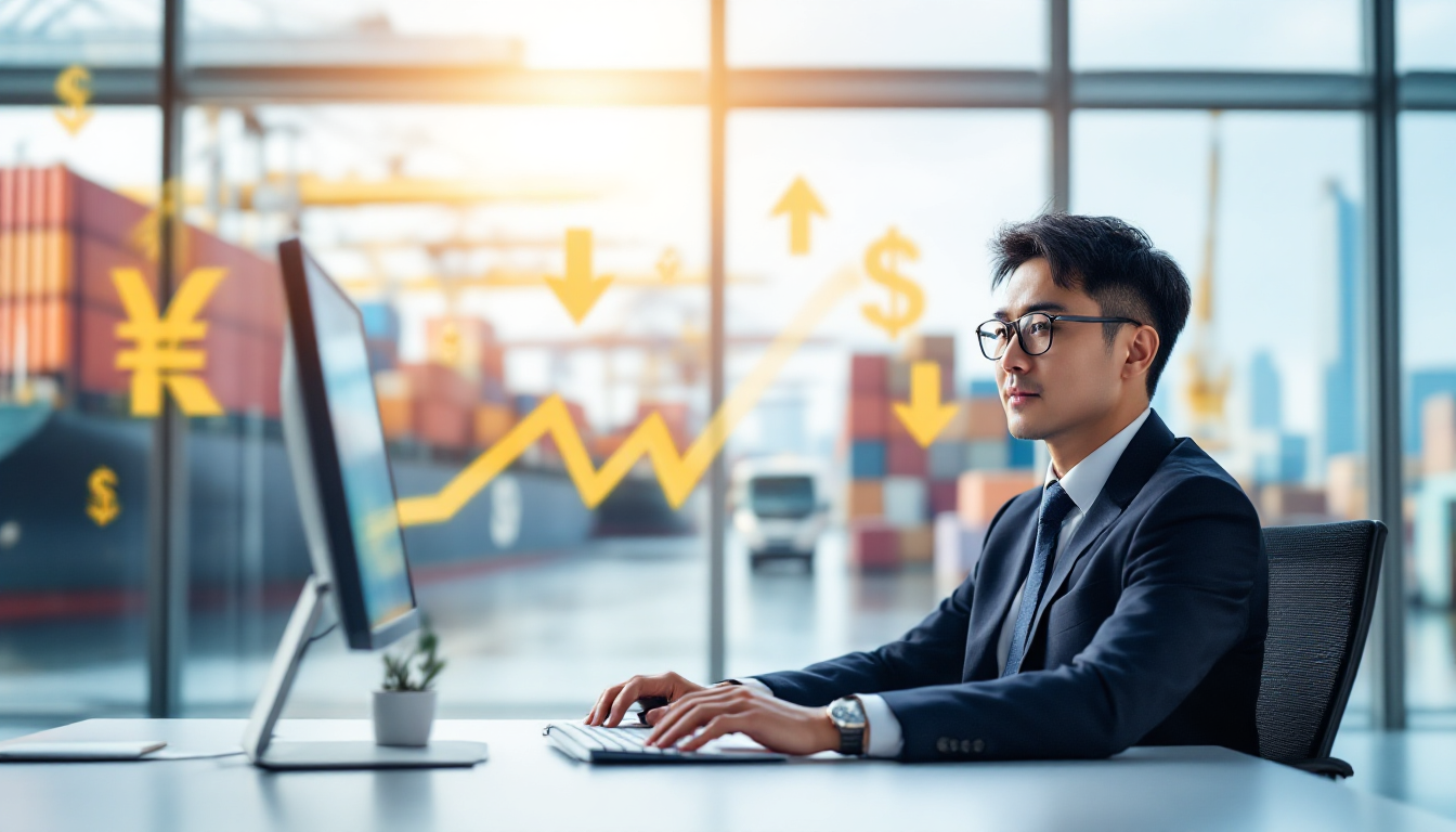 환율 변동과 수출입 영향을 보여주는 장면