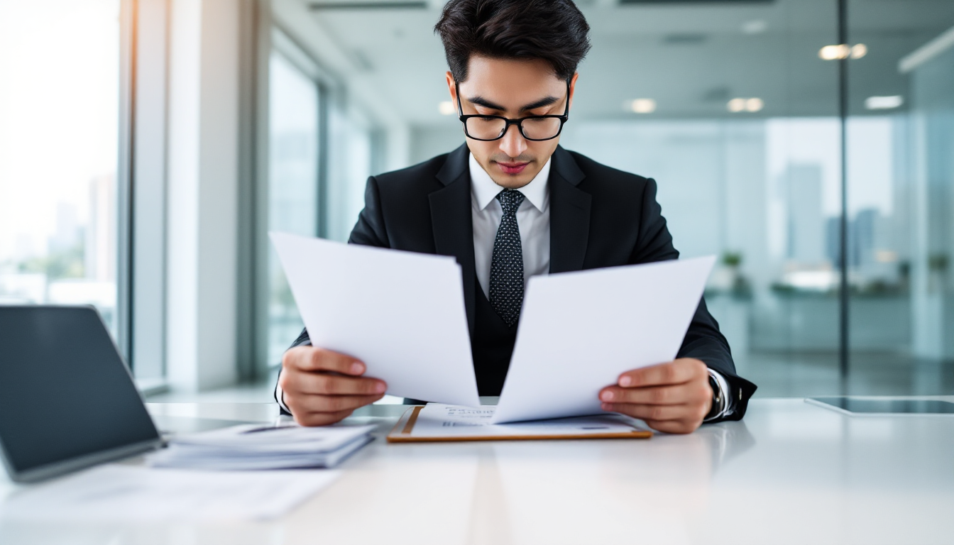 ADR과 GDR 예탁증서를 검토하는 한국인 금융 전문가