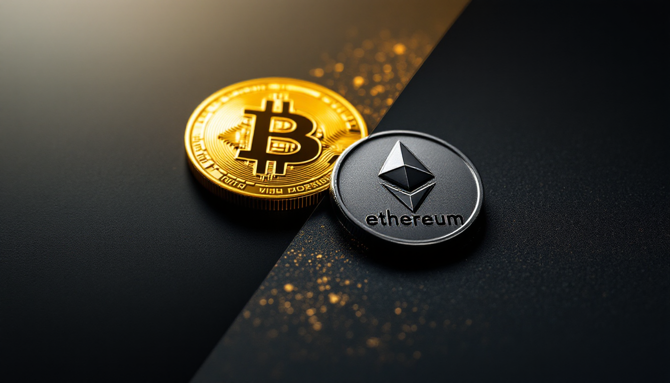 비트코인과 이더리움 코인의 비교 이미지