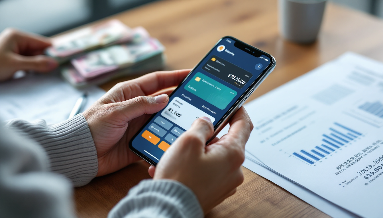 가계부 앱을 사용하여 지출을 관리하는 모습