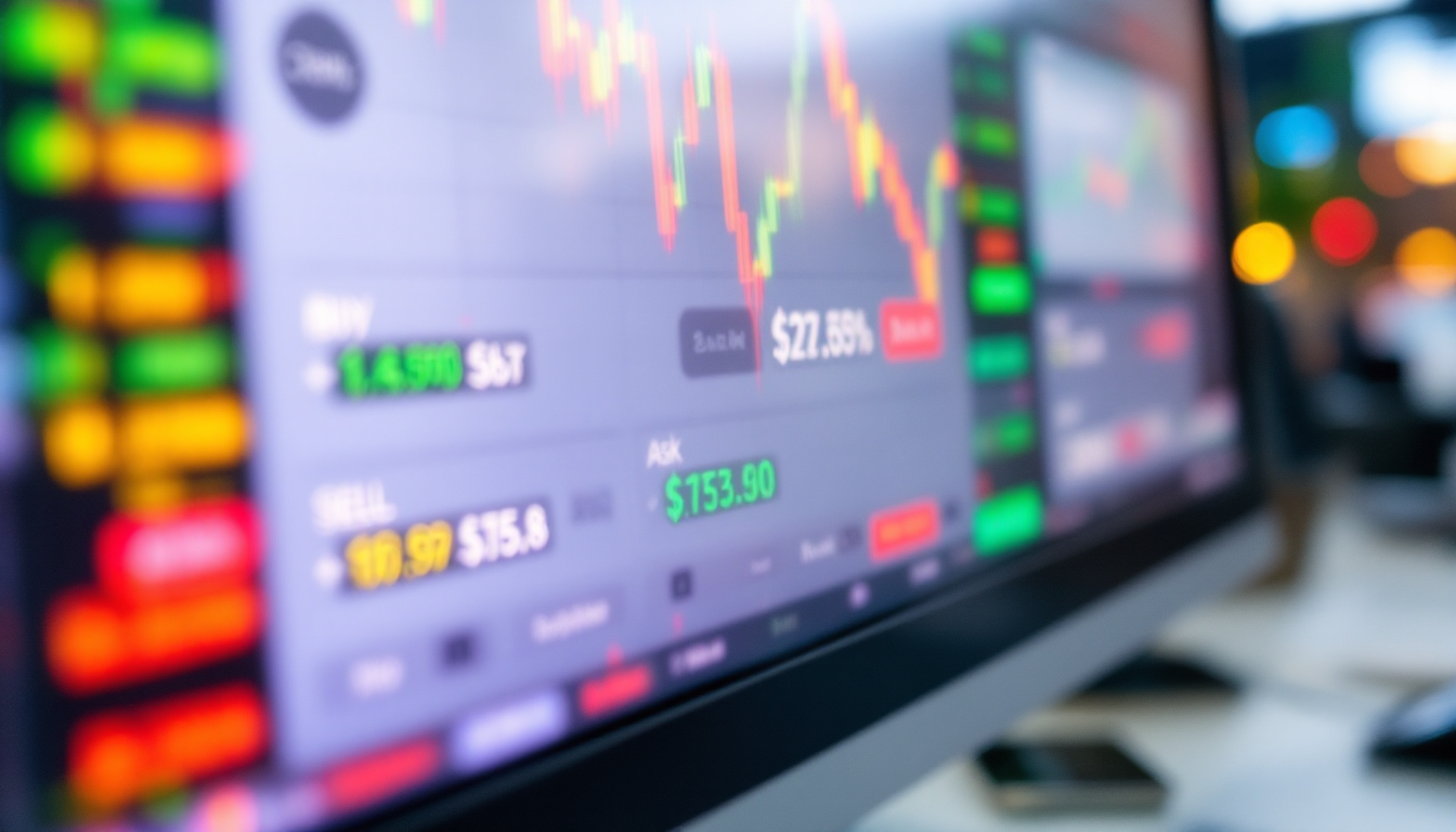 주식 거래의 기본 개념을 보여주는 호가창과 매매 화면