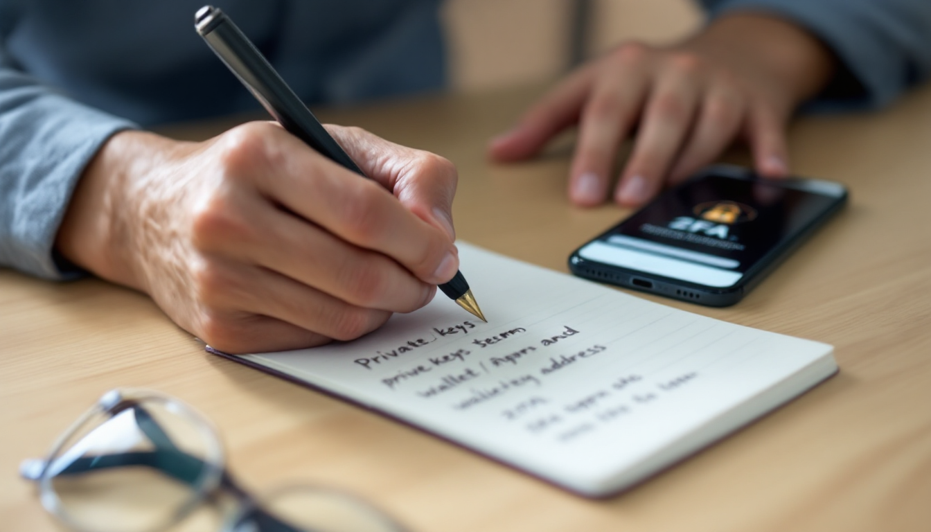 암호화폐 보안 용어와 키 관리 방법을 정리하는 모습