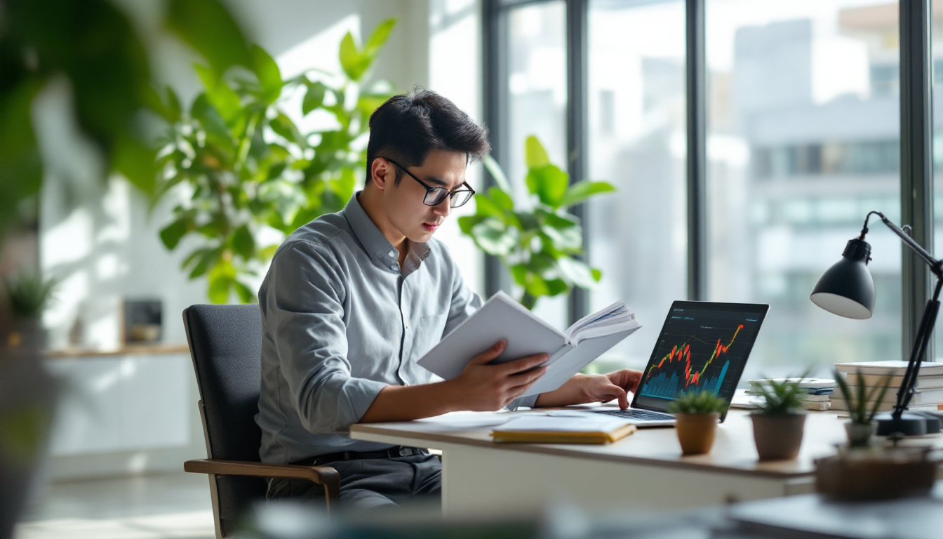 주식 투자 기본 용어를 학습하며 성공적인 투자를 준비하는 한국인 초보 투자자