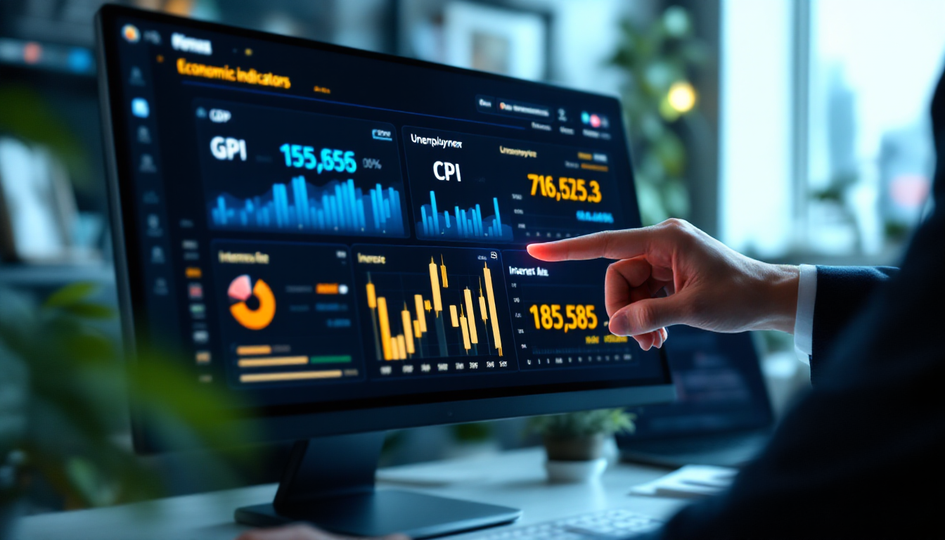 경제 지표 데이터를 확인하는 모습
