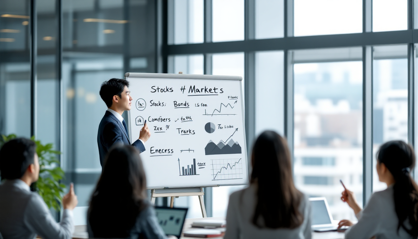 주식 투자 초보자들에게 용어를 설명하는 전문가