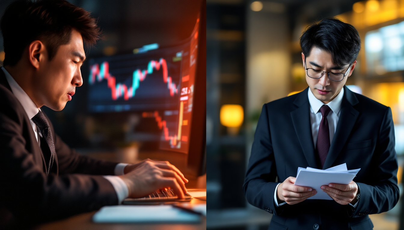 패닉셀링과 냉정한 투자 대응법을 대비한 모습