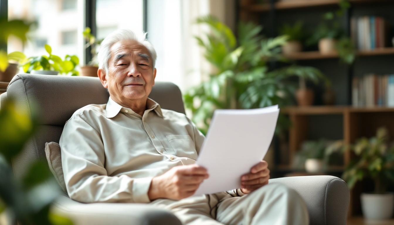 장기투자의 인내심을 보여주는 중년 한국인 투자자의 모습