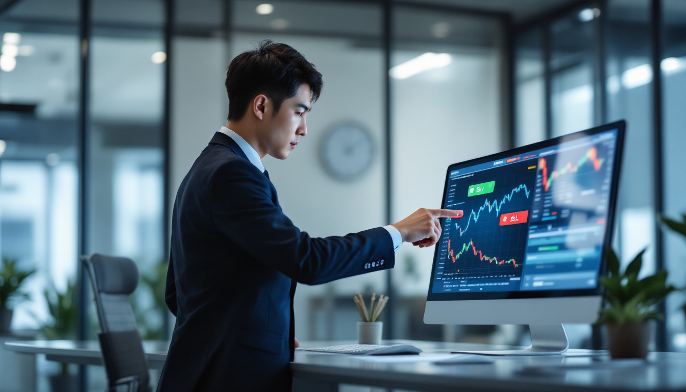 매수와 매도 주문을 실행하는 한국인 투자자의 모습