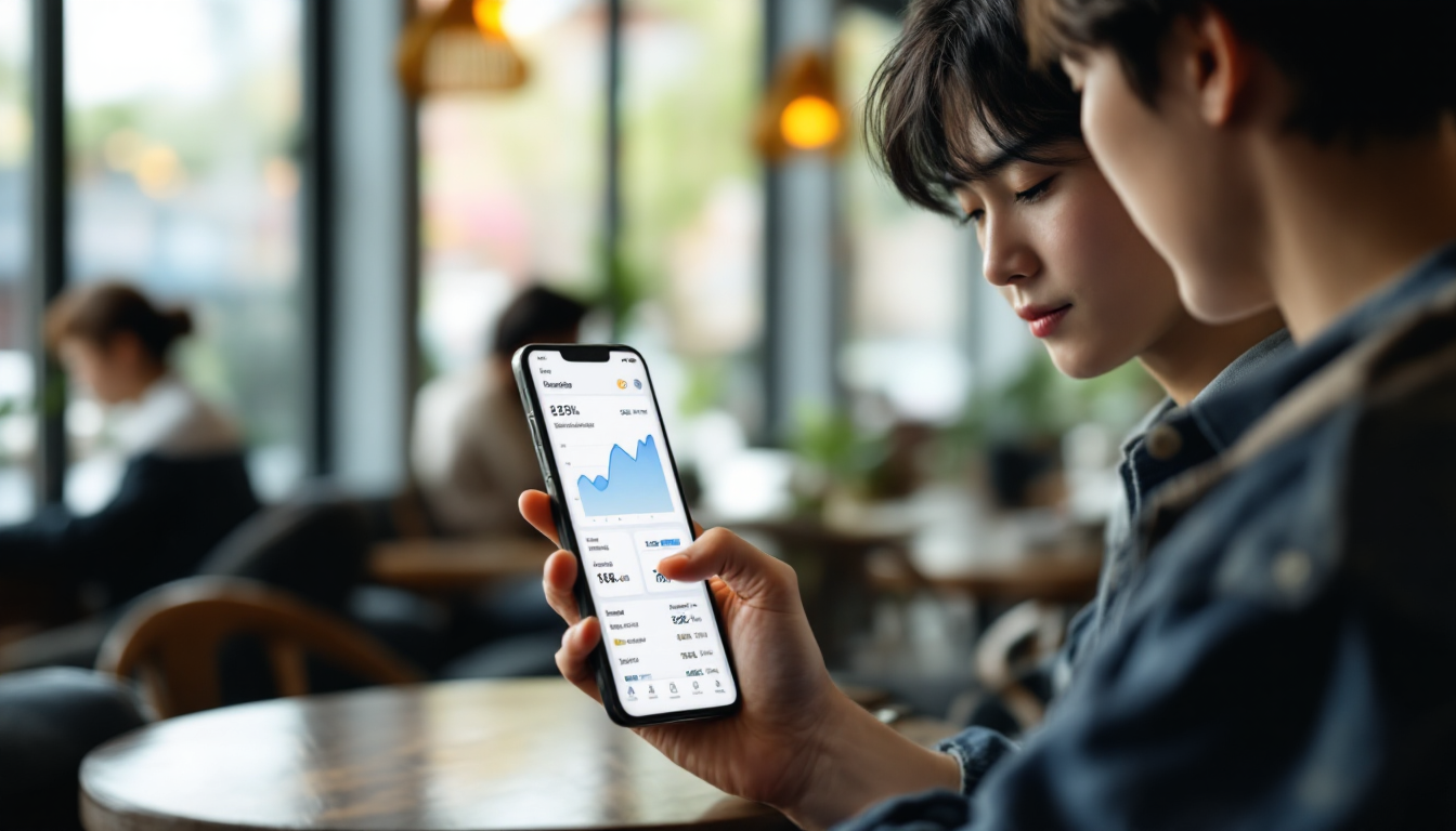 스마트폰으로 적립식 투자를 하는 대학생