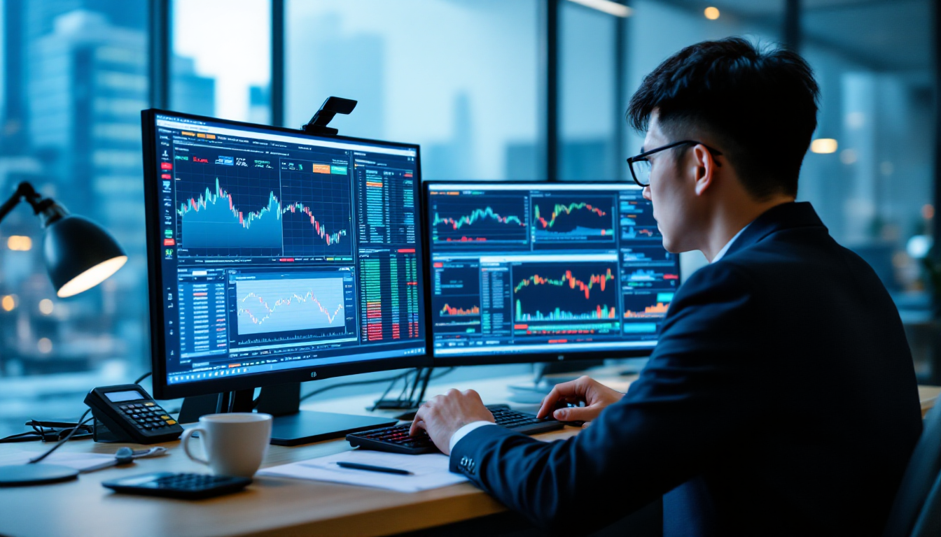 부분 체결 상황을 관리하는 트레이더의 업무 환경