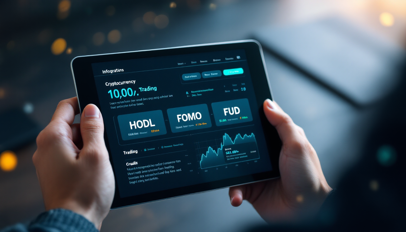 암호화폐 투자 용어를 설명하는 디지털 화면