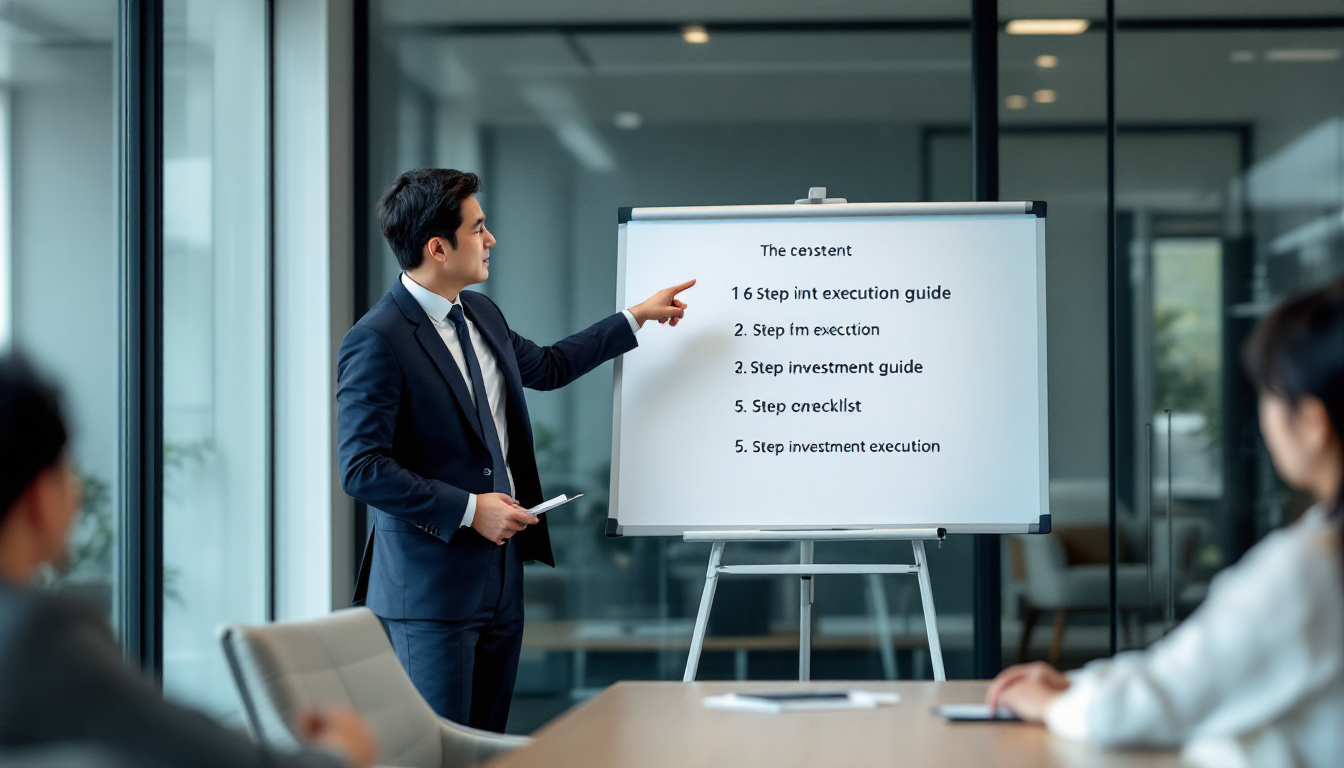6단계 실전 투자 가이드를 설명하는 한국인 금융 컨설턴트