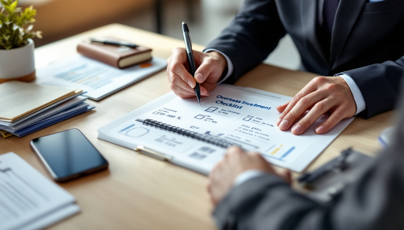 해외 투자 체크리스트를 확인하며 투자 계획을 세우는 한국인 투자자