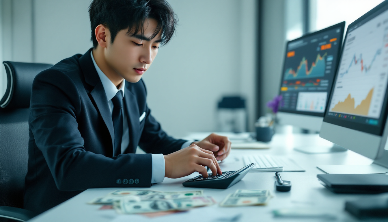 환율과 환전을 계산하는 한국인 투자자